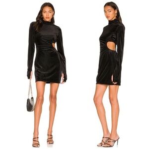 AFRM velvet side cut out dress